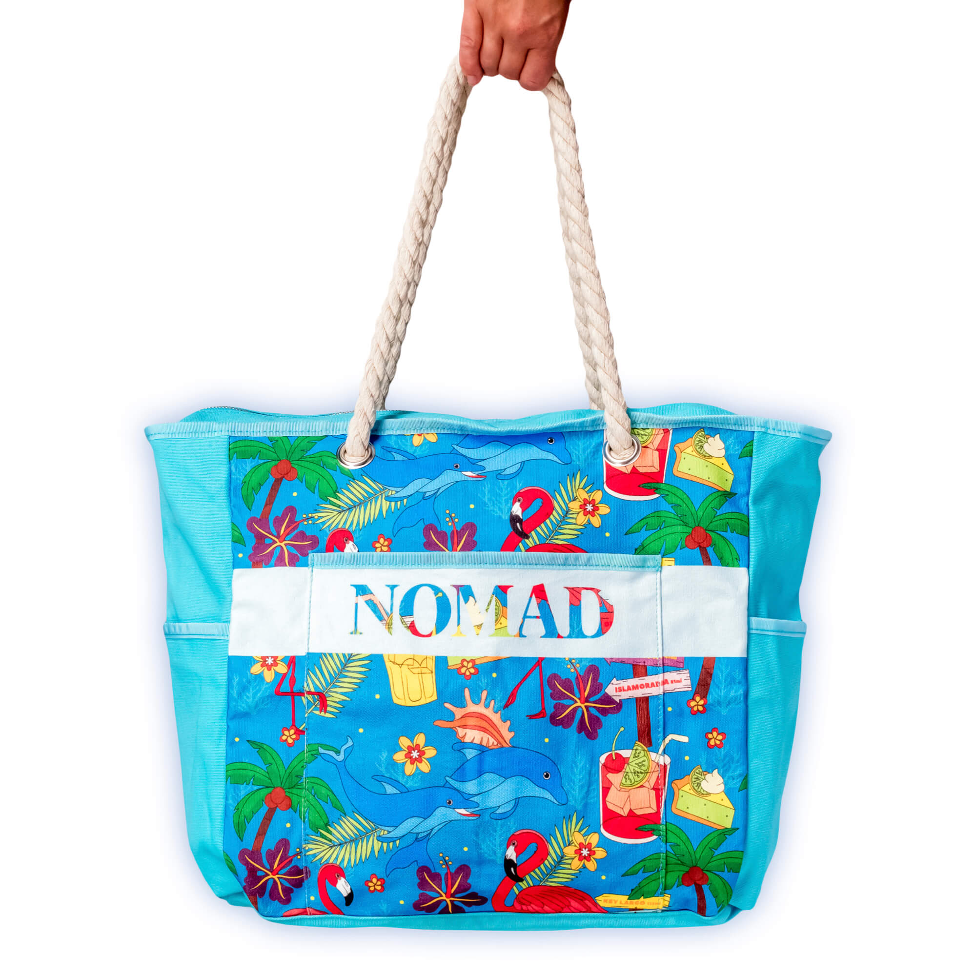 Keys Beachy & Peachy Canvas Beach Bag
