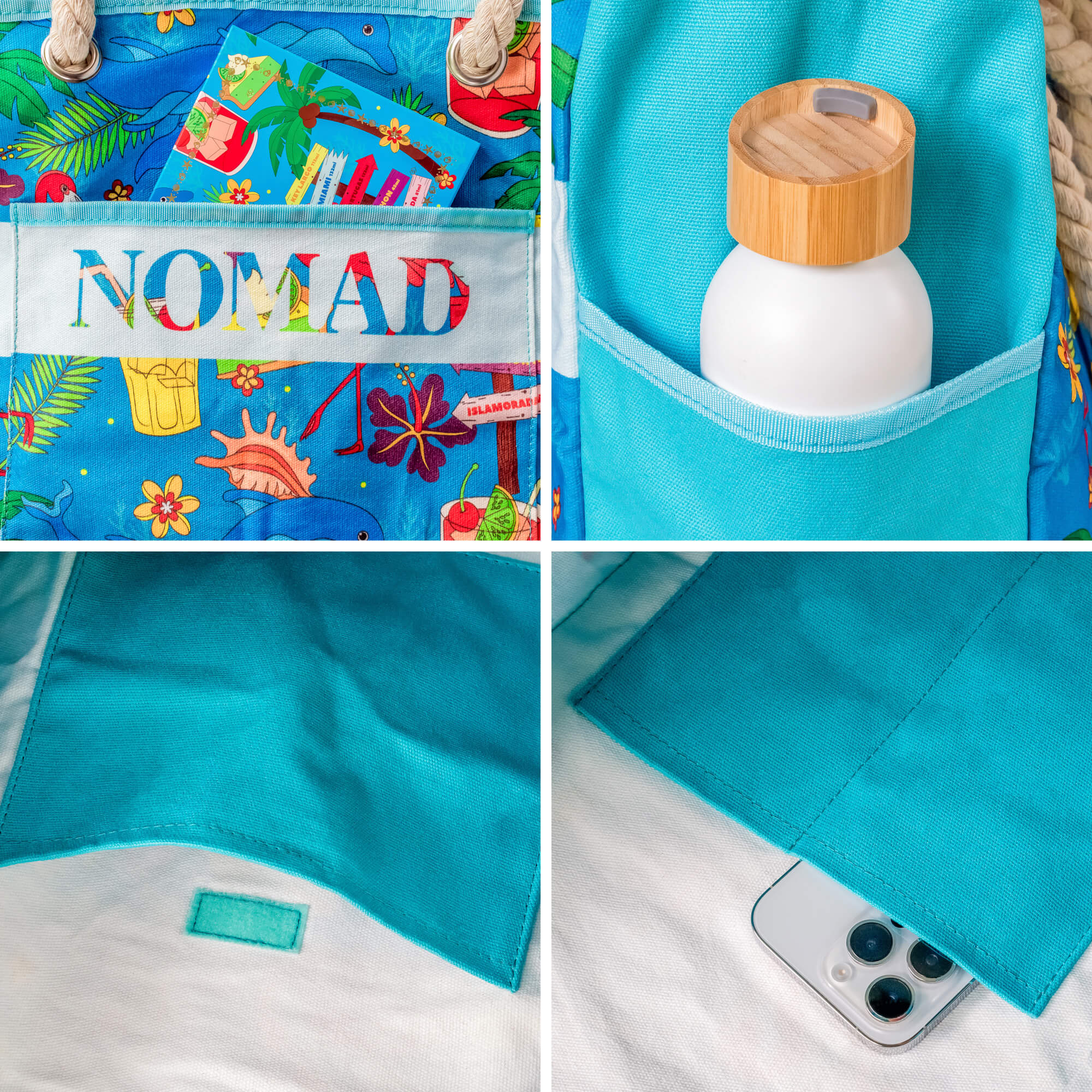 Keys Beachy & Peachy Canvas Beach Bag