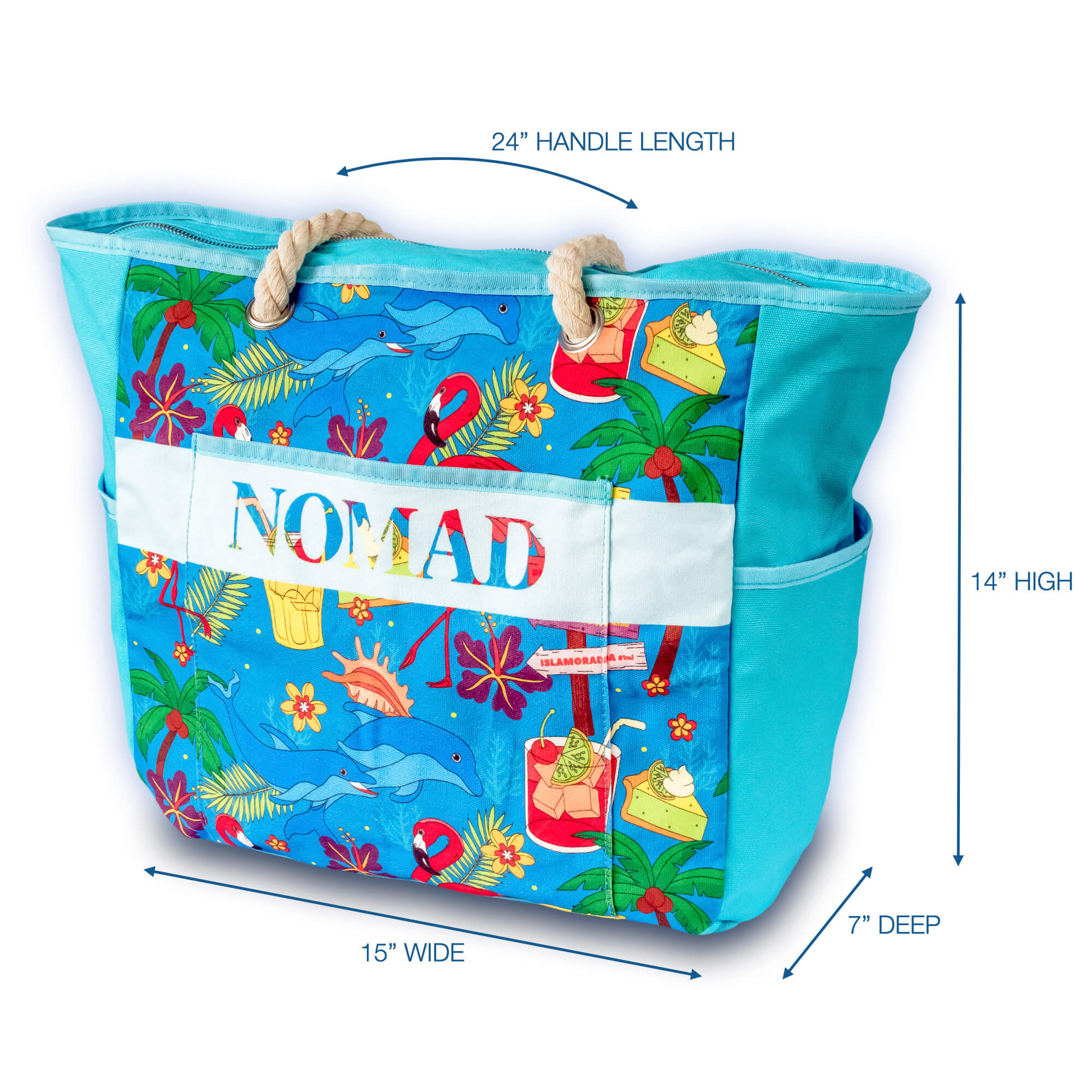 Keys Beachy & Peachy Canvas Beach Bag