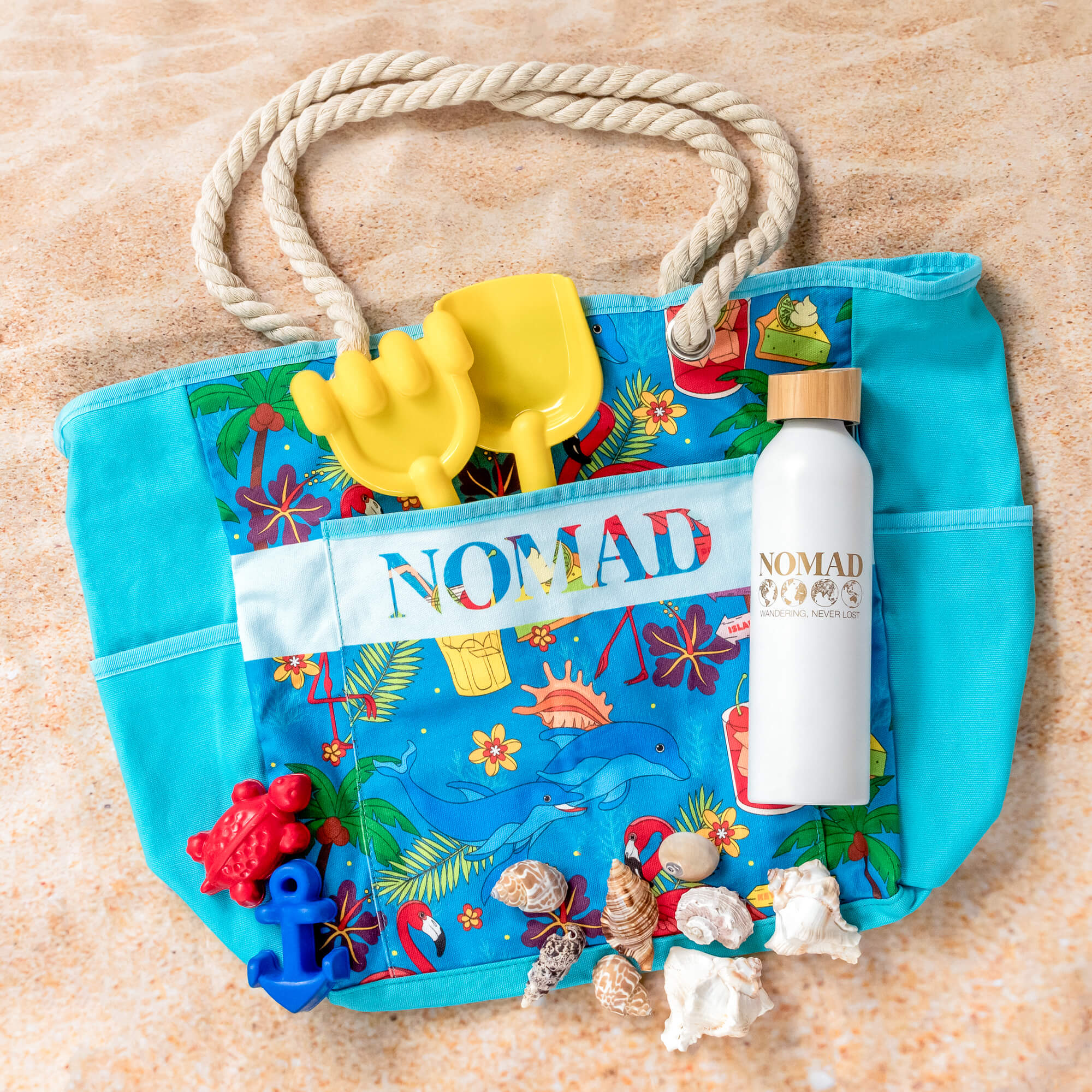 Keys Beachy & Peachy Canvas Beach Bag